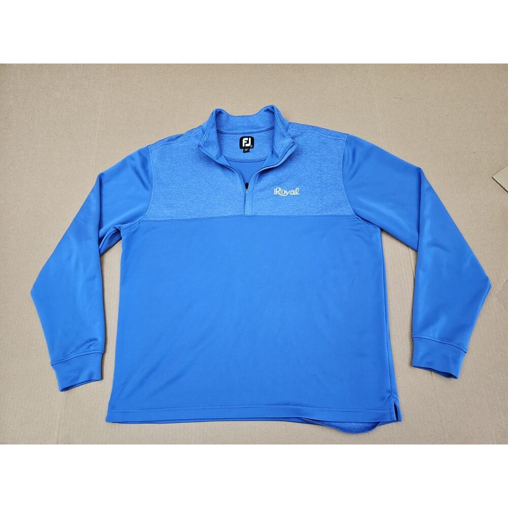 FootJoy Vest Mens Large Heather Yoke Blue 1/2 Zip Pullover Golf Outdoors